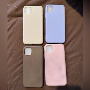 Silicone Phone Case Set - Cream, Purple, Brown, Pink
